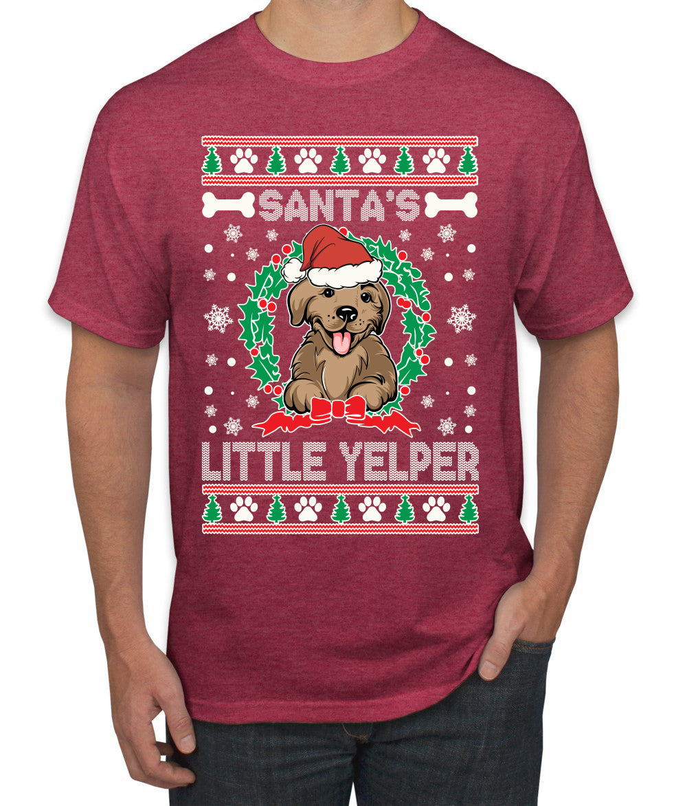 Santa's Little Yelper Christmas Men's Graphic T-Shirt