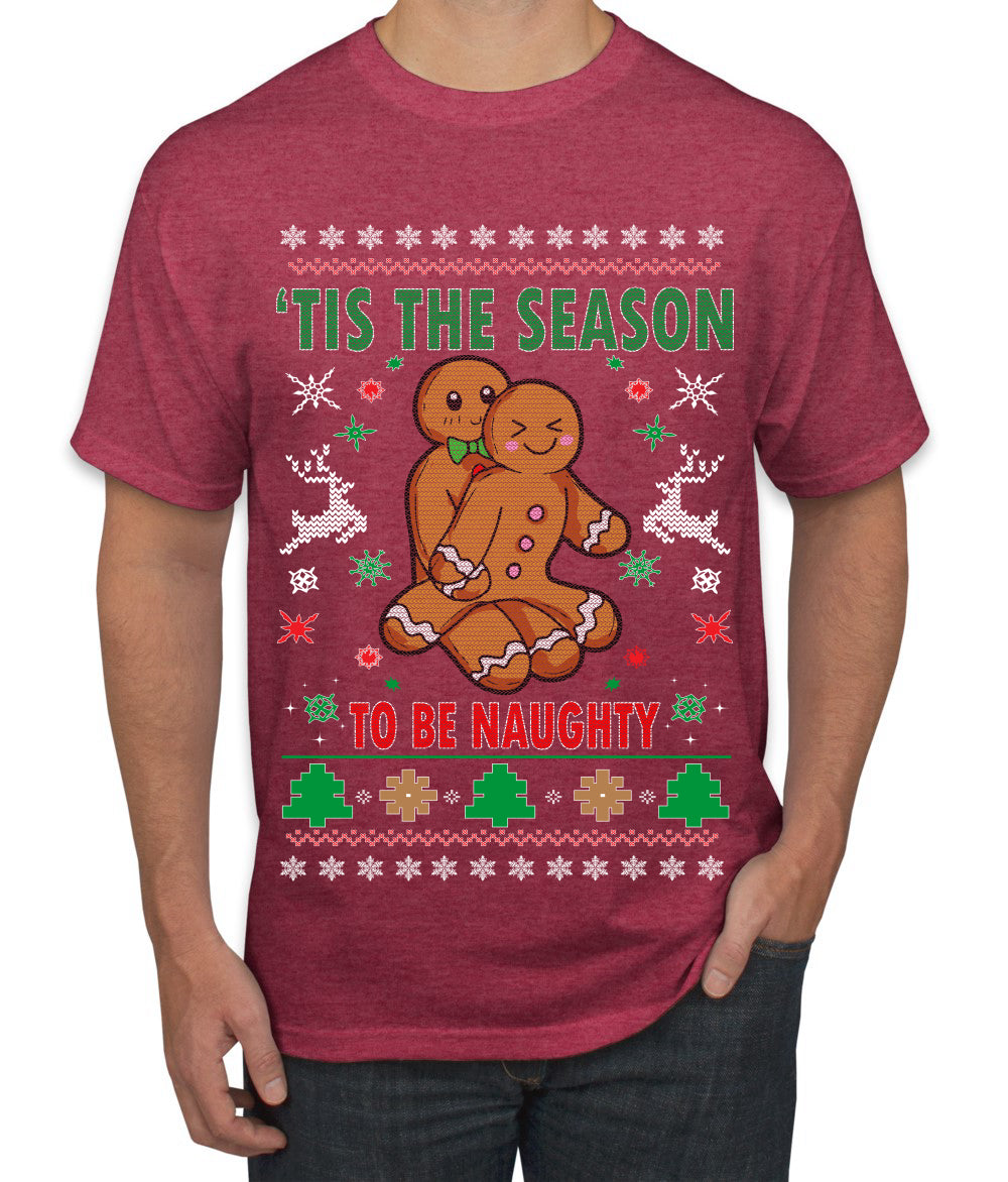 Tis' The Season To Be Naughty Ugly Christmas Sweater Men's Graphic T-Shirt