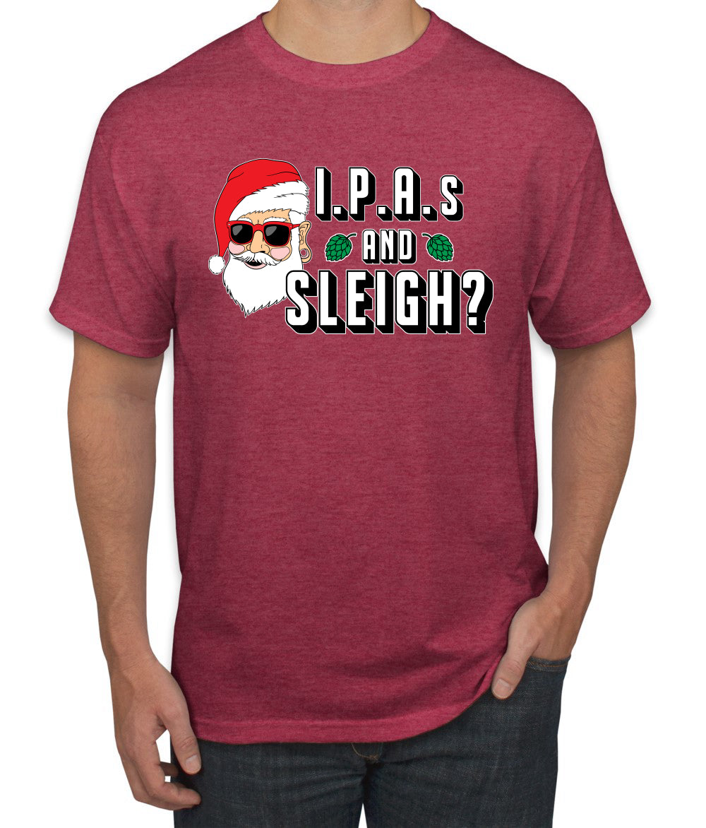 Hipster Santa IPAs and Sleigh? Christmas Men's Graphic T-Shirt