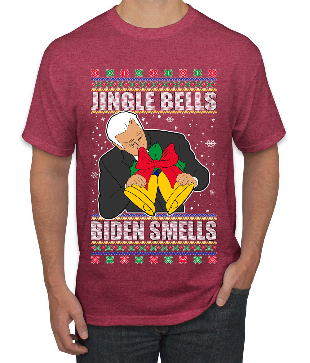 Jingle Bells Biden Smells Ugly Christmas Sweater Men's Graphic T-Shirt
