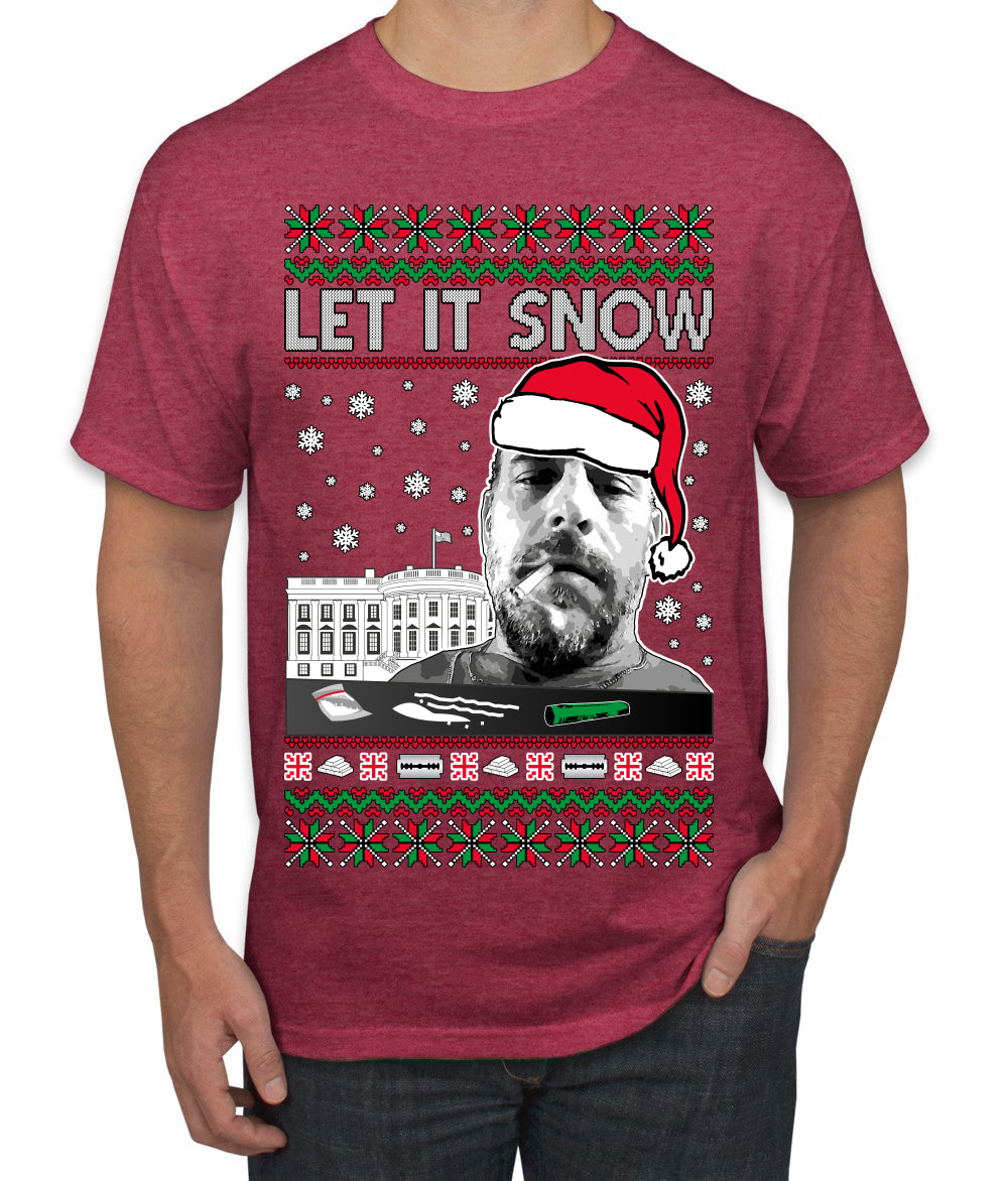 Hunter Let It Snow Biden Ugly Christmas Sweater Men's T-Shirt