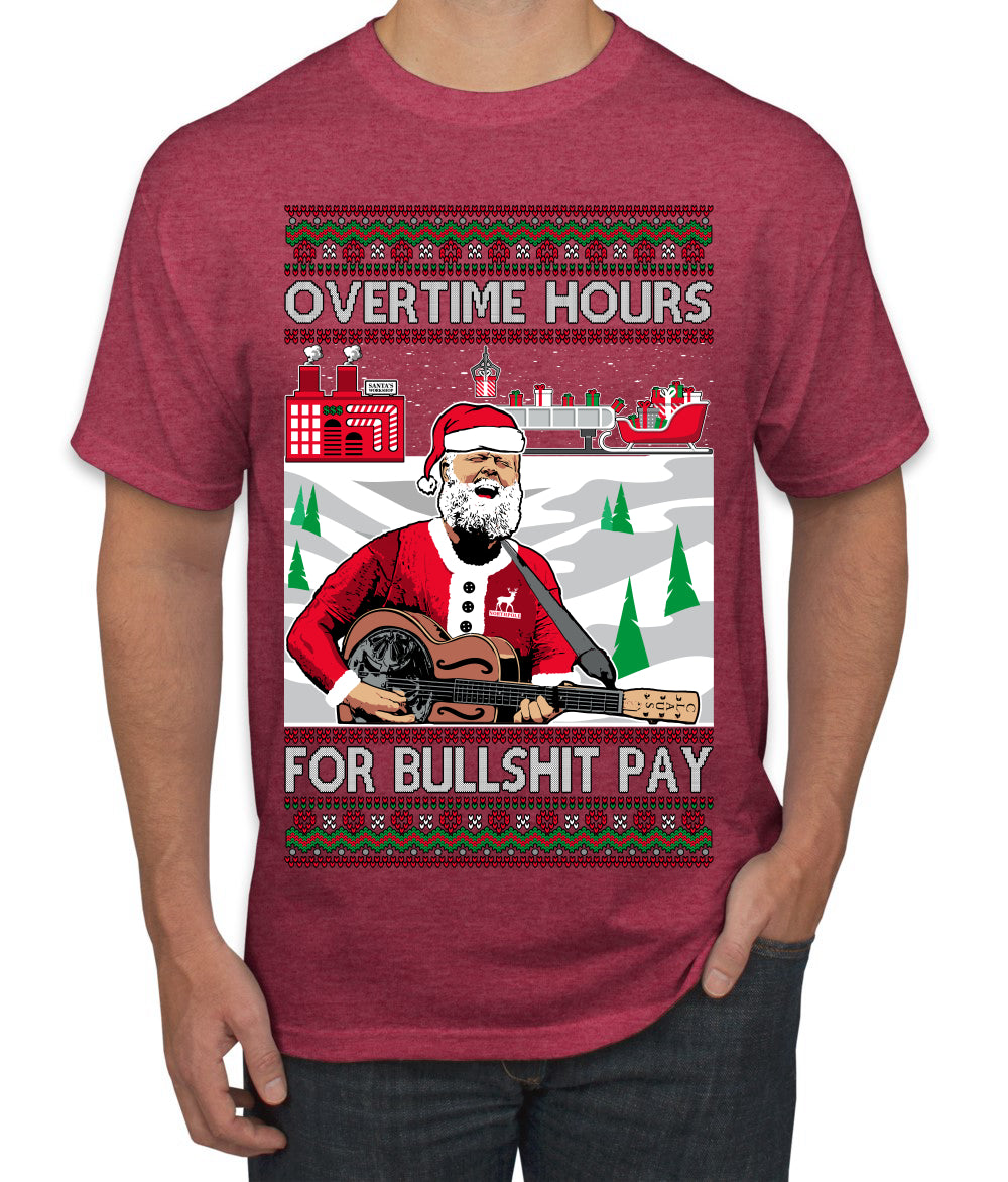 Overtime Hours Rich Men North of Richmond Ugly Christmas Sweater Men's T-Shirt
