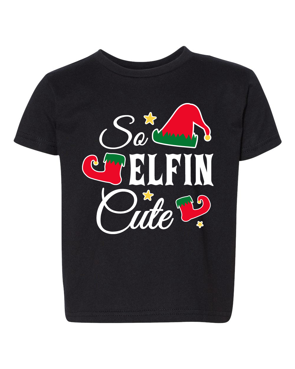 So Elfin Cute Christmas Toddler Crew Graphic T-Shirt