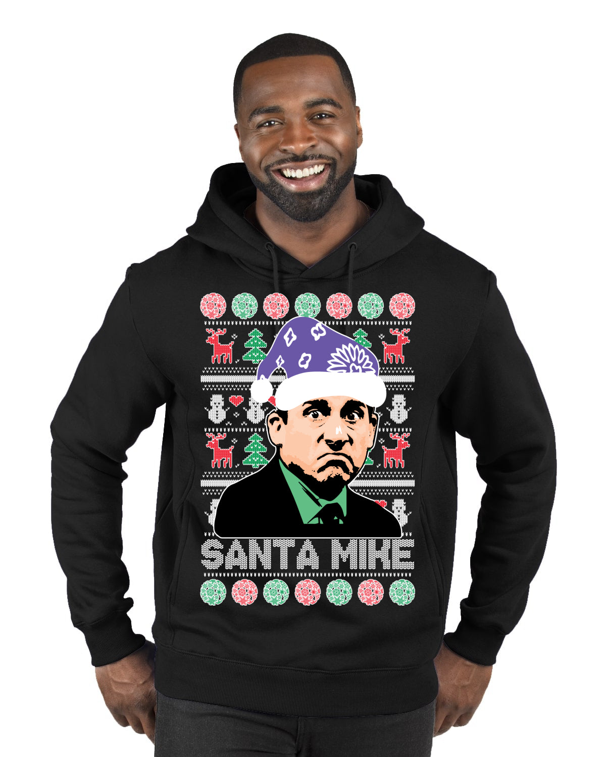 Santa Mike Michael Scott The Office Ugly Christmas Sweater Premium Graphic Hoodie Sweatshirt