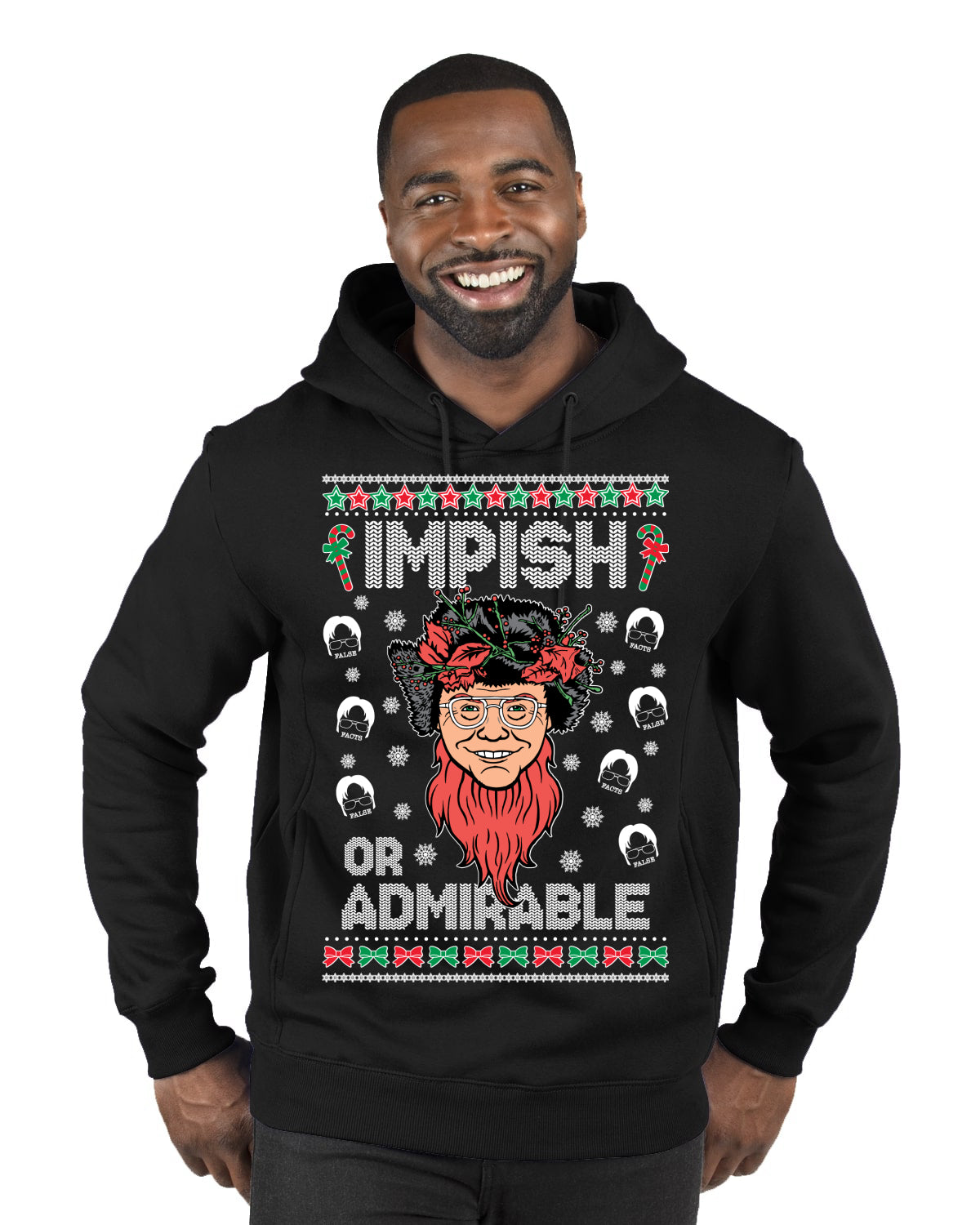 Impish or Admirable Dwight Schrute Ugly Christmas Sweater Premium Graphic Hoodie Sweatshirt