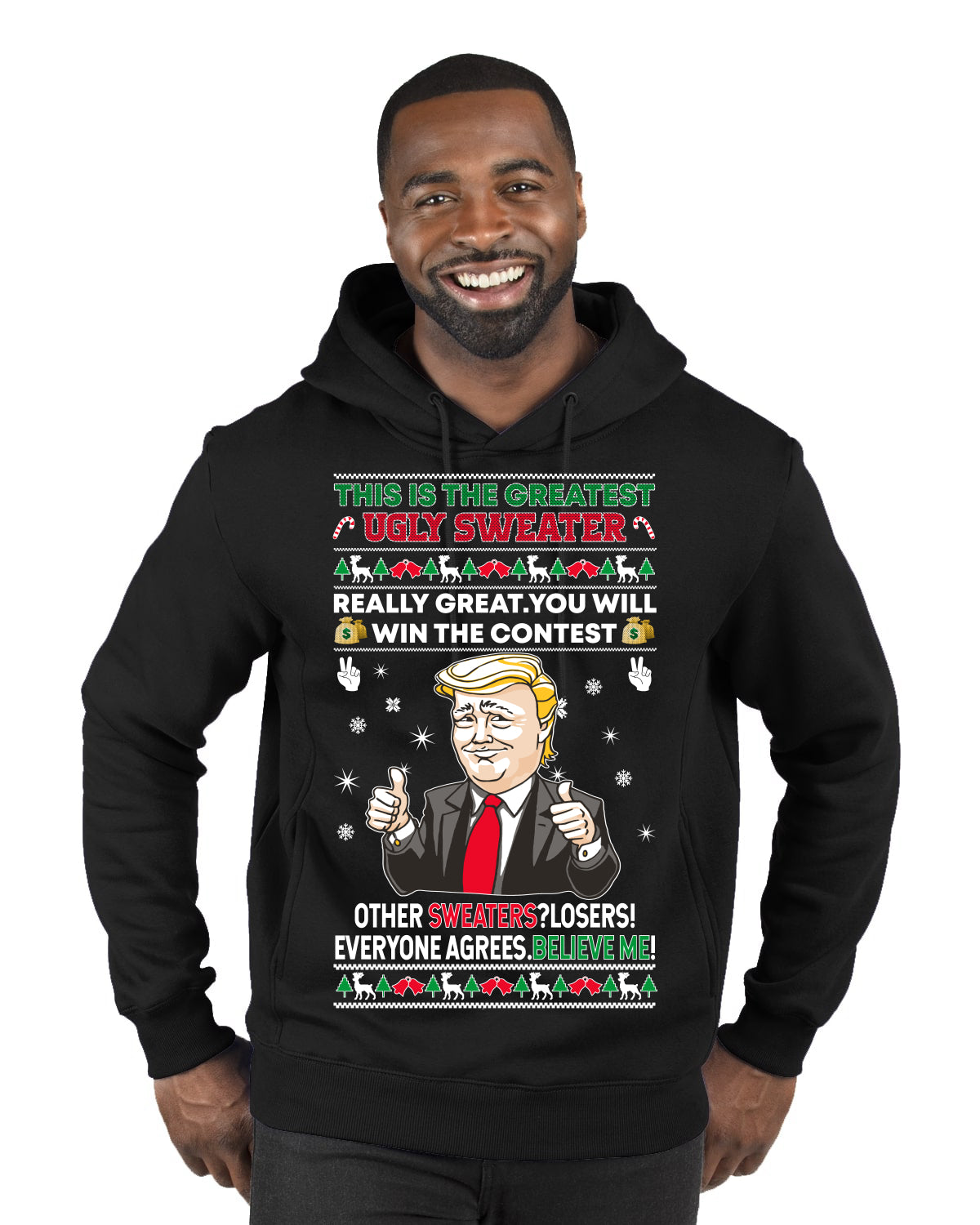 Trump This is the Greatest Ugly Christmas Sweater Premium Graphic Hoodie Sweatshirt
