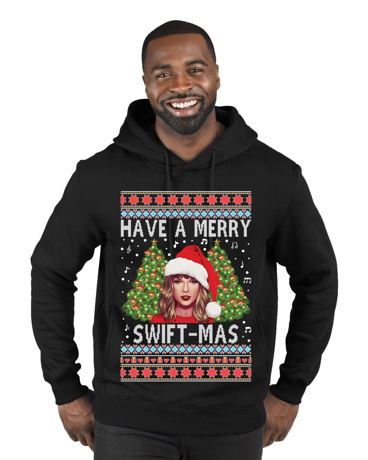 Merry Swiftmas Ugly Christmas Sweater Premium Graphic Hoodie Sweatshirt
