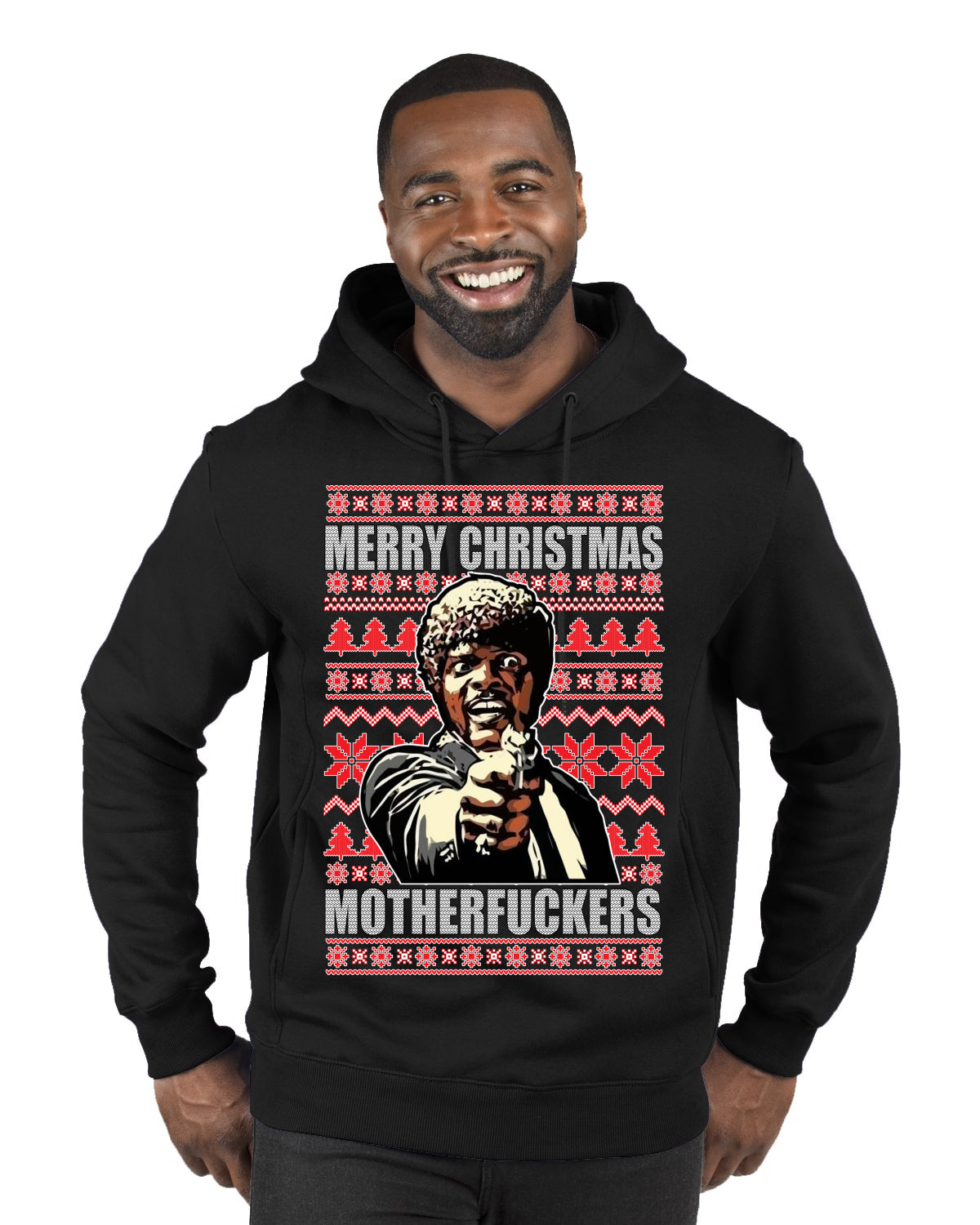 Merry Christmas Motherfuckers Merry Ugly Christmas Sweater Premium Graphic Hoodie Sweatshirt