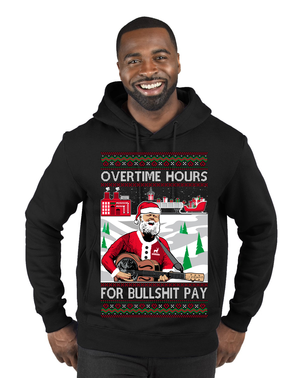 Overtime Hours Rich Men North of Richmond Ugly Christmas Sweater Premium Graphic Hoodie Sweatshirt
