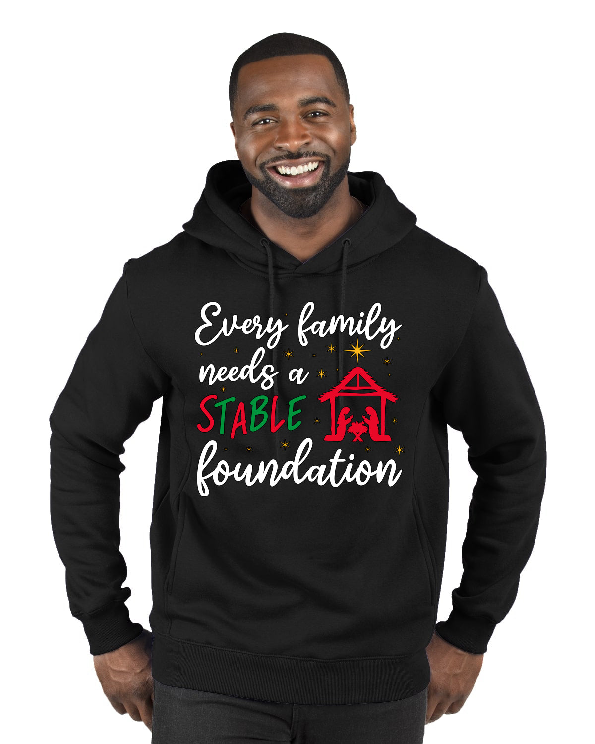 Every Family Needs a Stable Foundation Christmas Premium Graphic Hoodie Sweatshirt