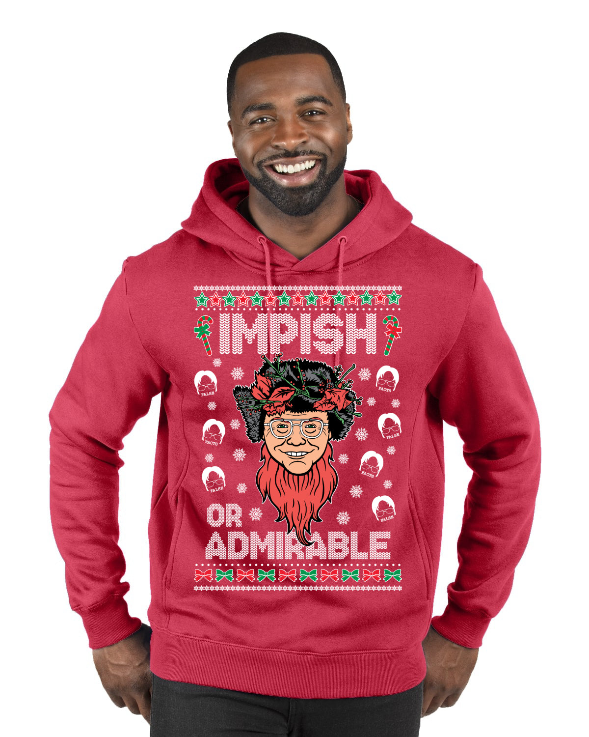 Impish or Admirable Dwight Schrute Ugly Christmas Sweater Premium Graphic Hoodie Sweatshirt