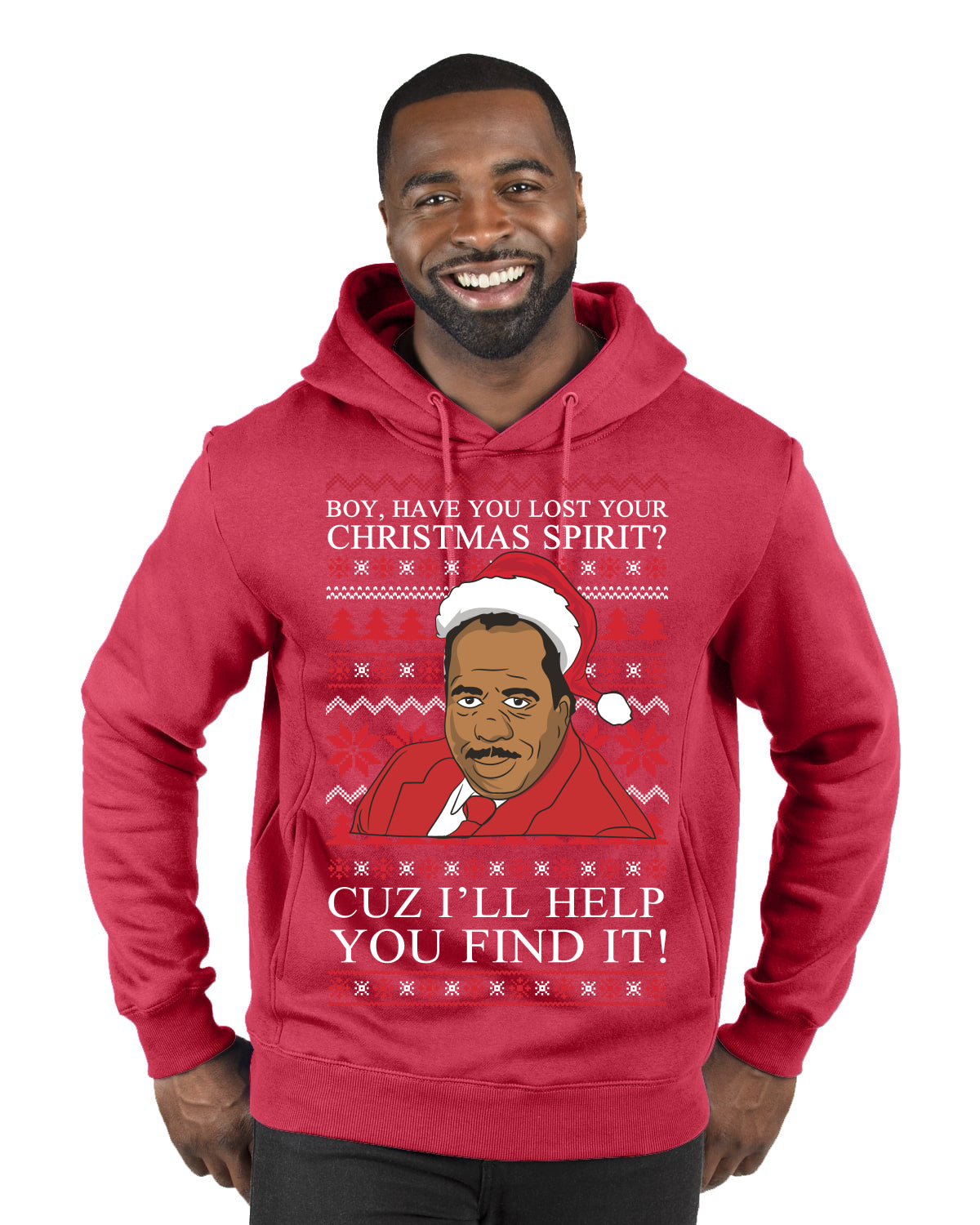 Christmas Spirit I'll Help You Find It Stanley Hudson Ugly Christmas Sweater Premium Graphic Hoodie Sweatshirt
