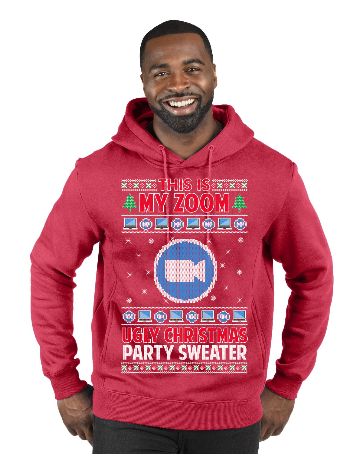 This Is My Zoom Ugly Christmas Party Sweater Ugly Christmas Sweater Premium Graphic Hoodie Sweatshirt