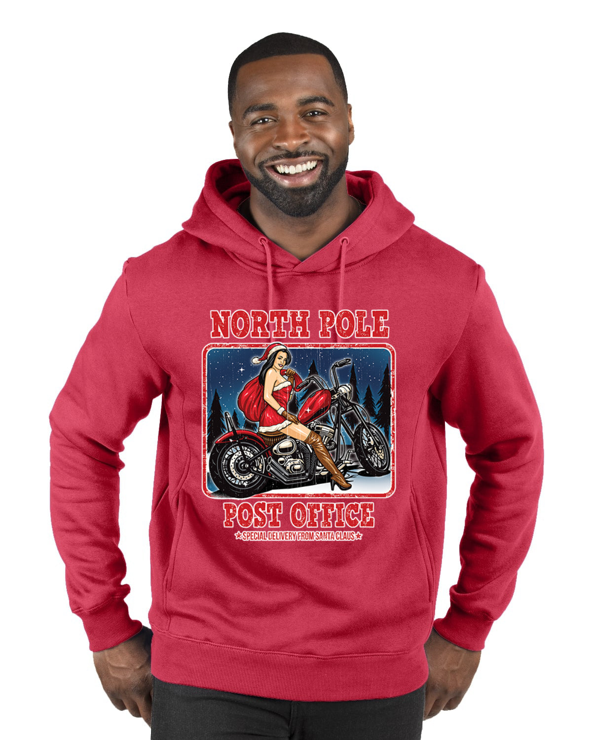 North Pole Post Office Special Delivery Merry Christmas Premium Graphic Hoodie Sweatshirt