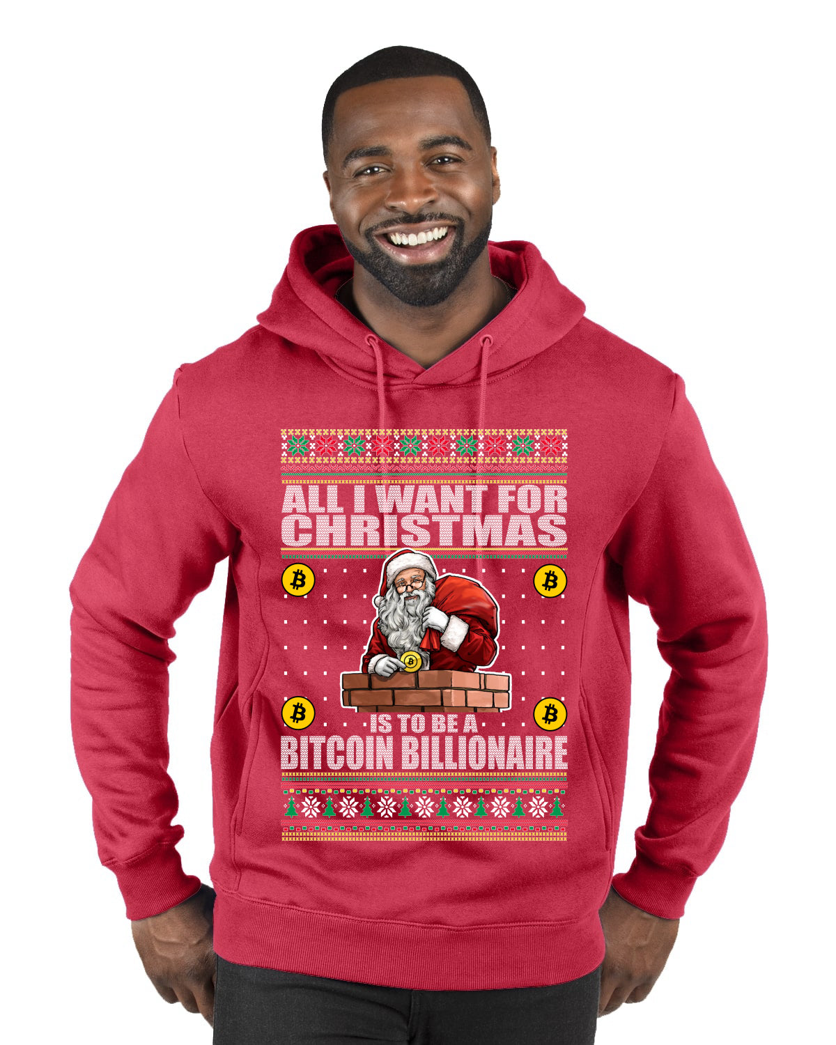 Bitcoin Billionaire For Christmas Merry Ugly Christmas Sweater Premium Graphic Hoodie Sweatshirt