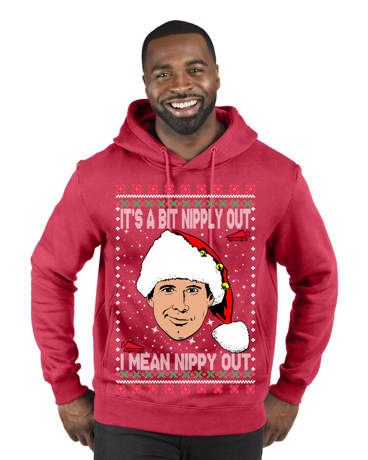 Clark Grizwald It's A Bit Nipply Out Merry Ugly Christmas Sweater Premium Graphic Hoodie Sweatshirt