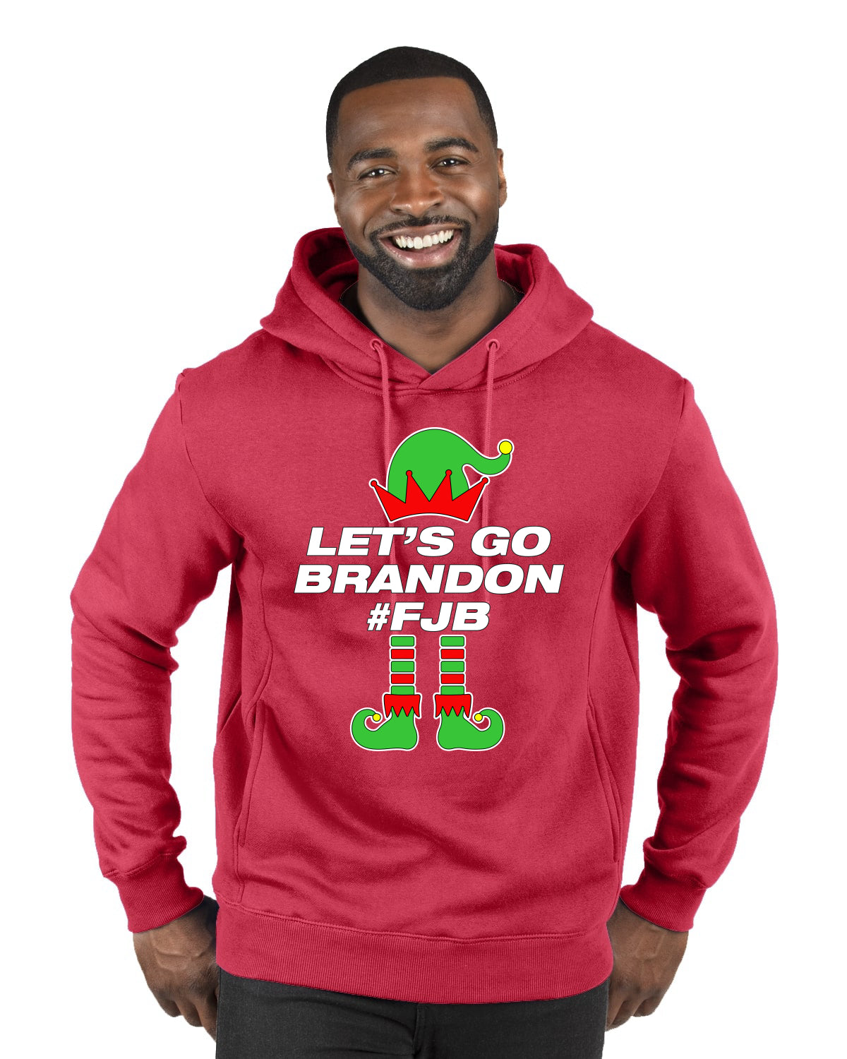 Let's Go Brandon Elf Merry Christmas Premium Graphic Hoodie Sweatshirt