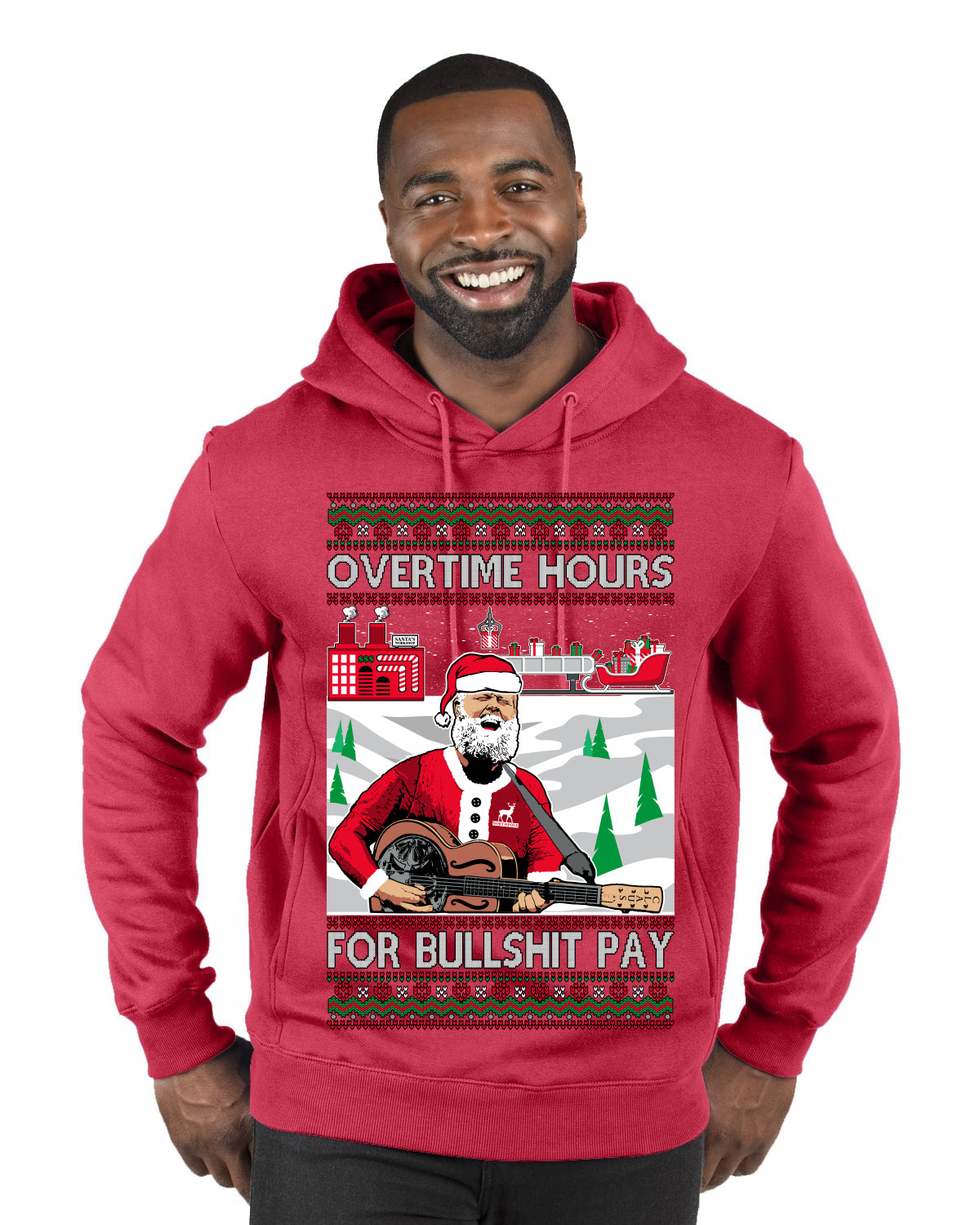 Overtime Hours Rich Men North of Richmond Ugly Christmas Sweater Premium Graphic Hoodie Sweatshirt