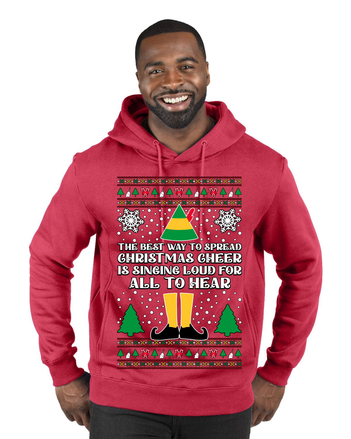 Spread Christmas Cheer Sing Loud For All To Hear Ugly Christmas Sweater Premium Graphic Hoodie Sweatshirt