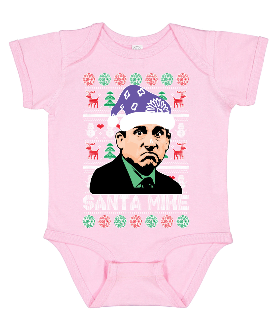 Santa Mike Michael Scott The Office Ugly Christmas Sweater Baby Creeper Boys Girls Infant Bodysuit