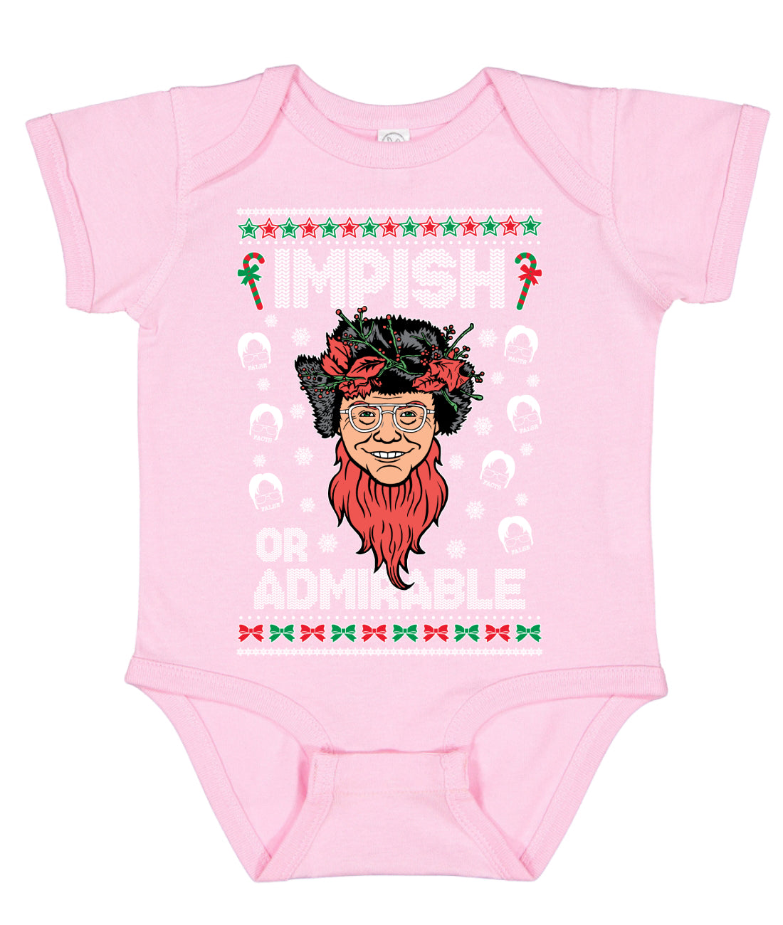 Impish Or Admirable Ugly Christmas Sweater Baby Creeper Boys Girls Infant Bodysuit