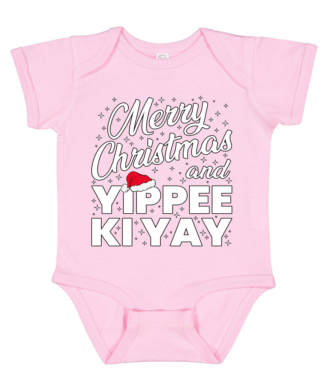 Merry Christmas and Yippee Ki Yay Ugly Christmas Sweater Baby Creeper Boys Girls Infant Bodysuit