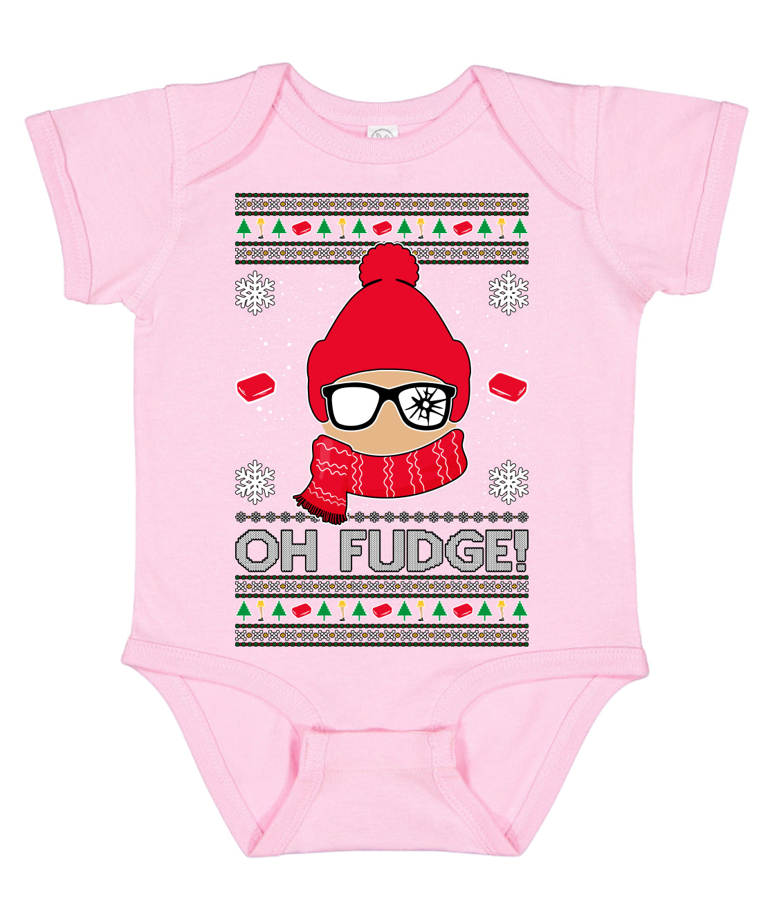 Oh Fudge Funny Story Ugly Christmas Sweater Baby Creeper Boys Girls Infant Bodysuit