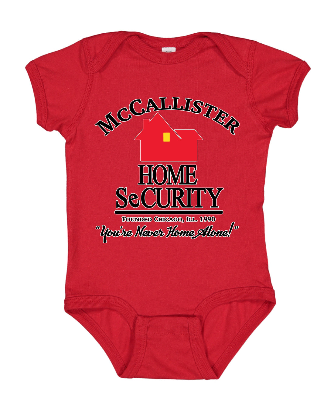 McCallister Home Security Logo TV Parody Ugly Christmas Sweater Baby Creeper Boys Girls Infant Bodysuit