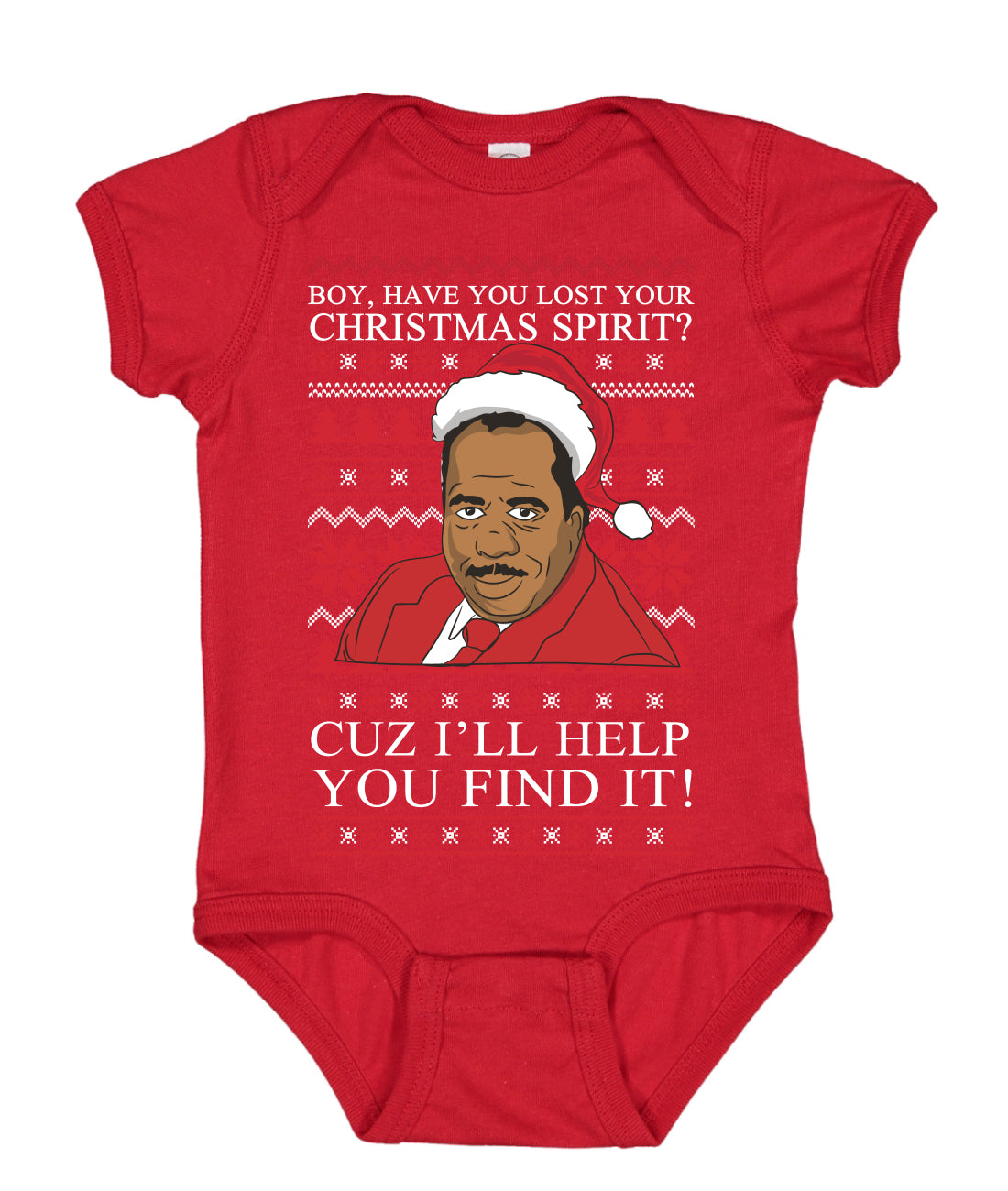 Christmas Spirit I'll Help You Find It Stanley Hudson Ugly Christmas Sweater Baby Creeper Boys Girls Infant Bodysuit