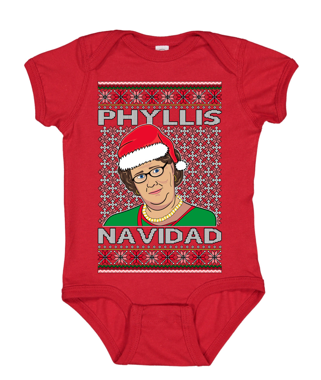 Office Phyllis Navidad Happy Holiday Ugly Christmas Sweater Baby Creeper Boys Girls Infant Bodysuit