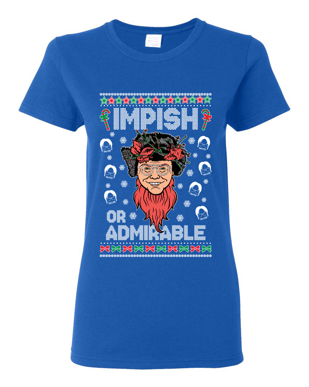 Impish or Admirable Dwight Schrute Ugly Christmas Sweater Womens Graphic T-Shirt
