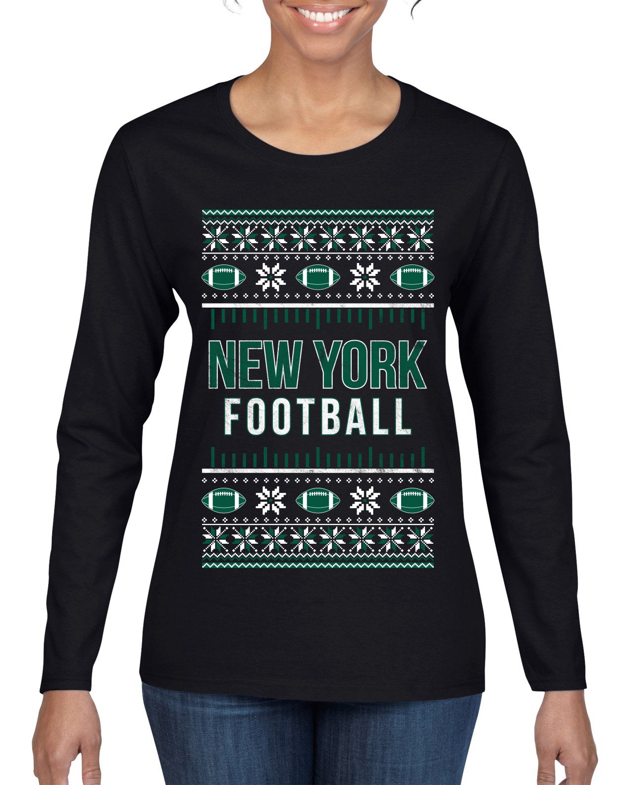 City of New York NY American Football Fantasy Fan Ugly Christmas Sweater Unisex Crewneck Sweatshirt
