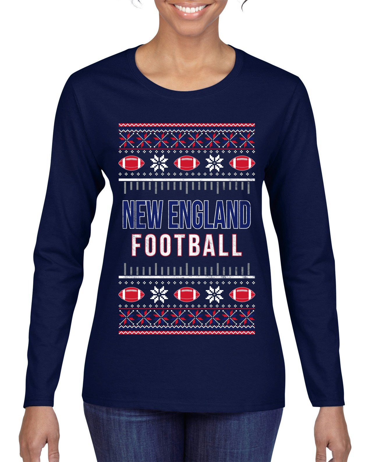 City of New England NE American Football Fantasy Fan Ugly Christmas Sweater Unisex Crewneck Sweatshirt