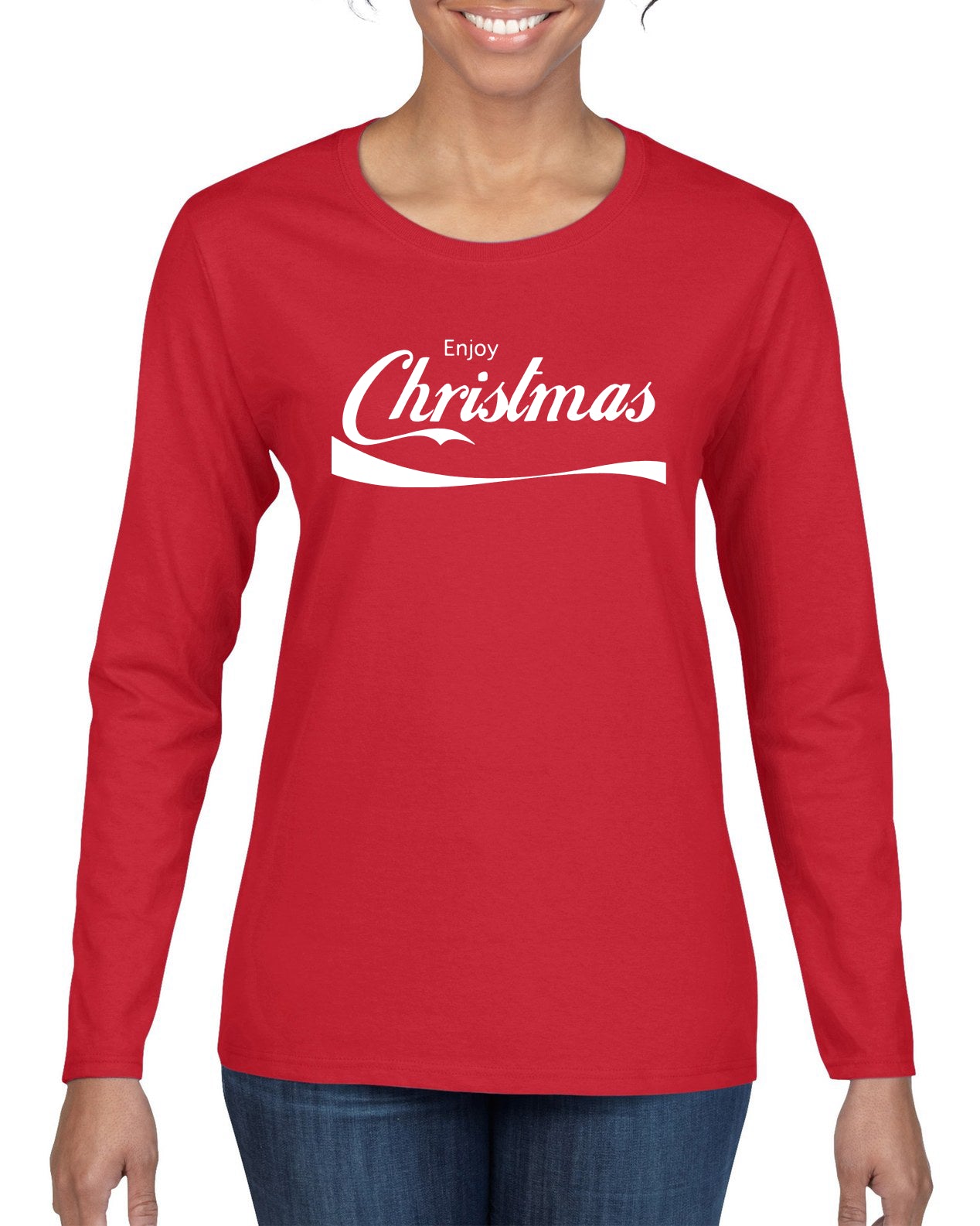 Enjoy Christmas Christmas Womens Graphic Long Sleeve T-Shirt