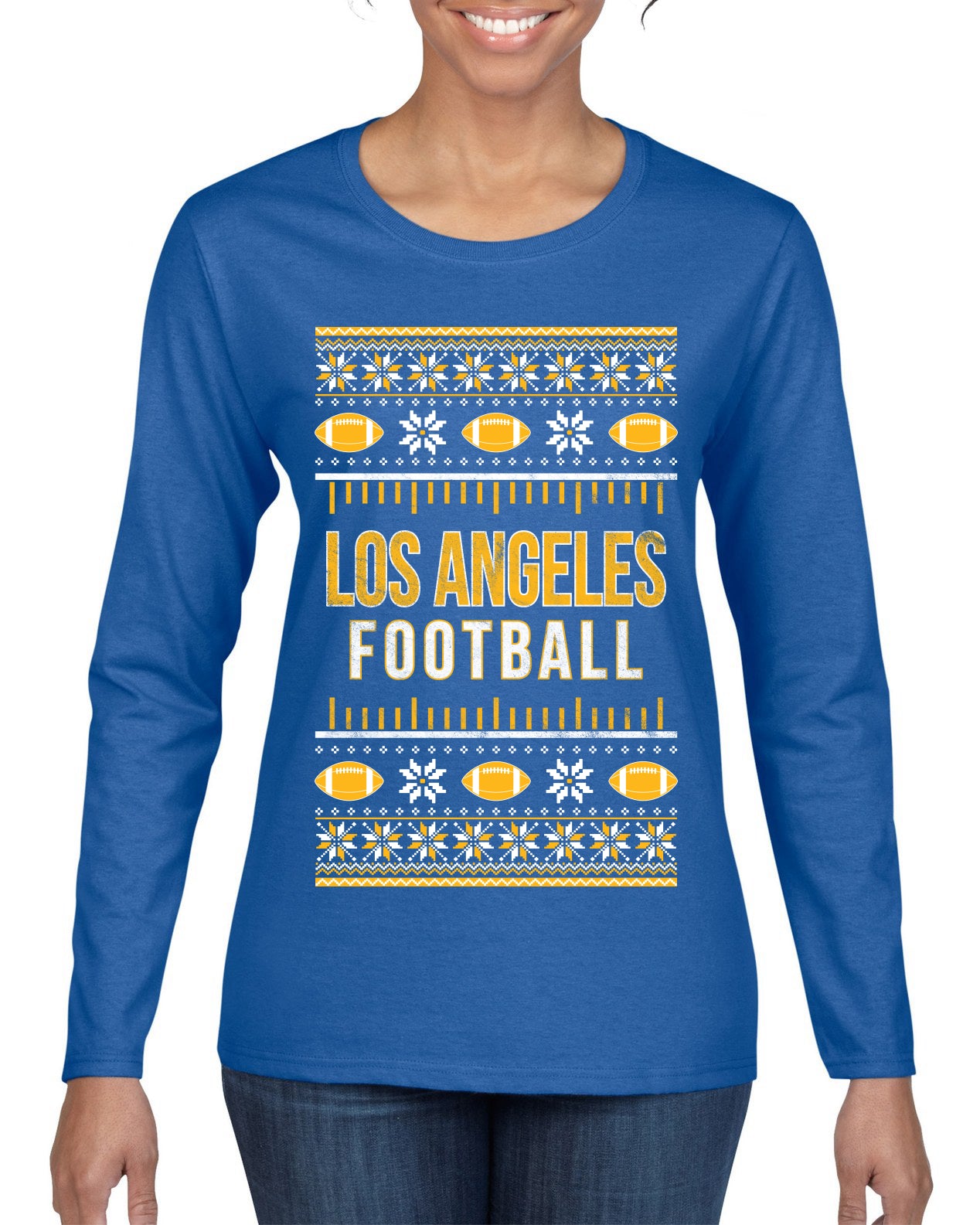 City of Los Angeles LAR American Football Fantasy Fan Ugly Christmas Sweater Unisex Crewneck Sweatshirt
