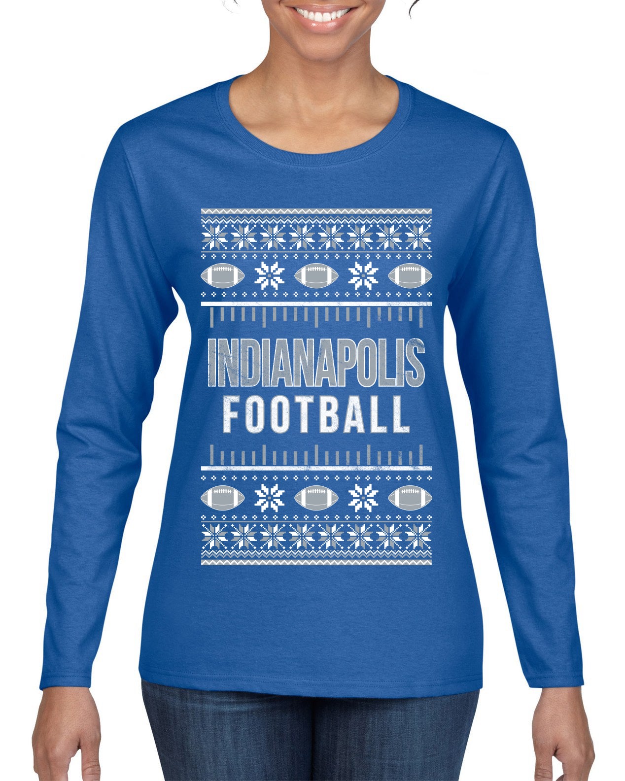 City of Indianapolis IND American Football Fantasy Fan Ugly Christmas Sweater Unisex Crewneck Sweatshirt