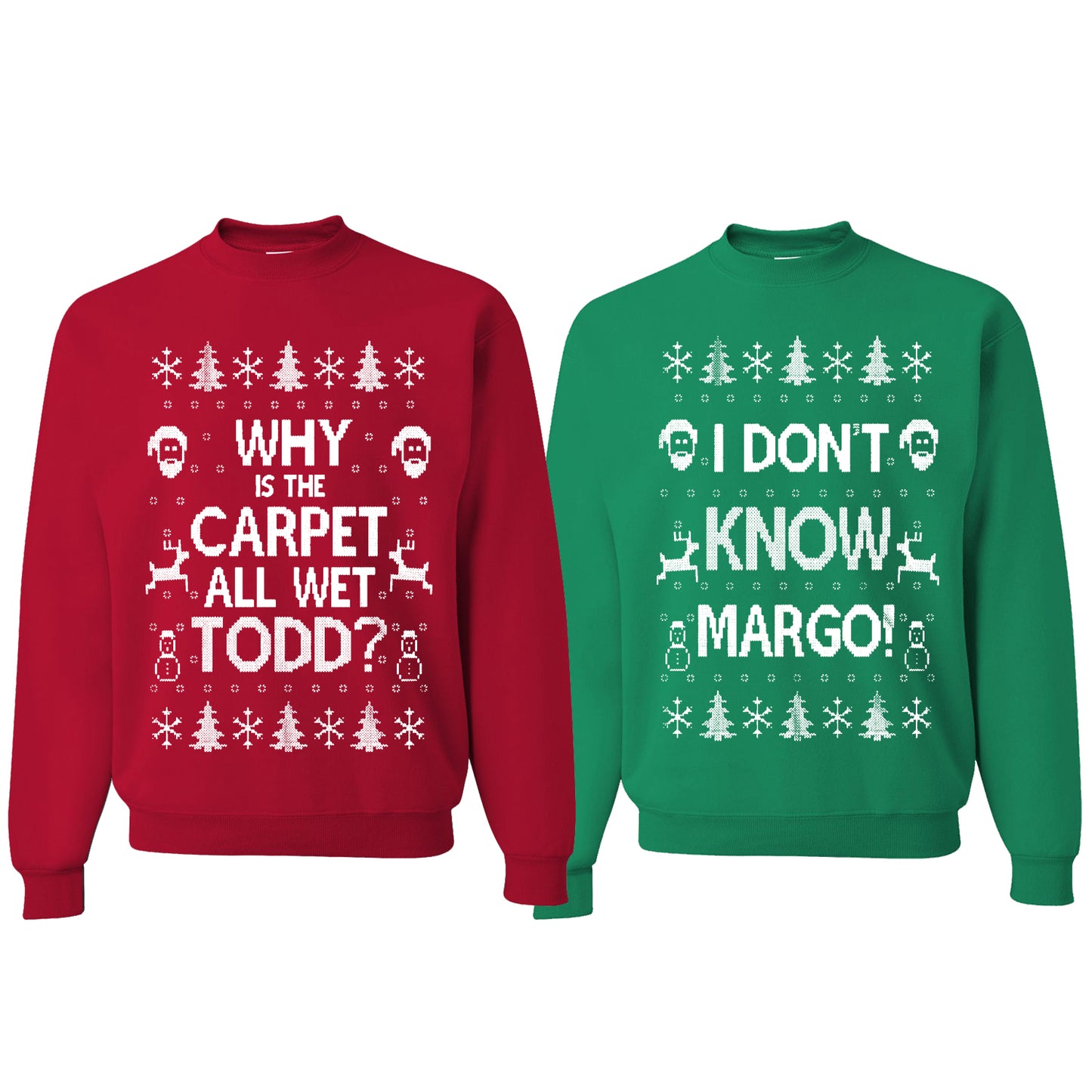 Why is The Carpet All Wet Todd Margo Matching Couples Crewneck Sweater