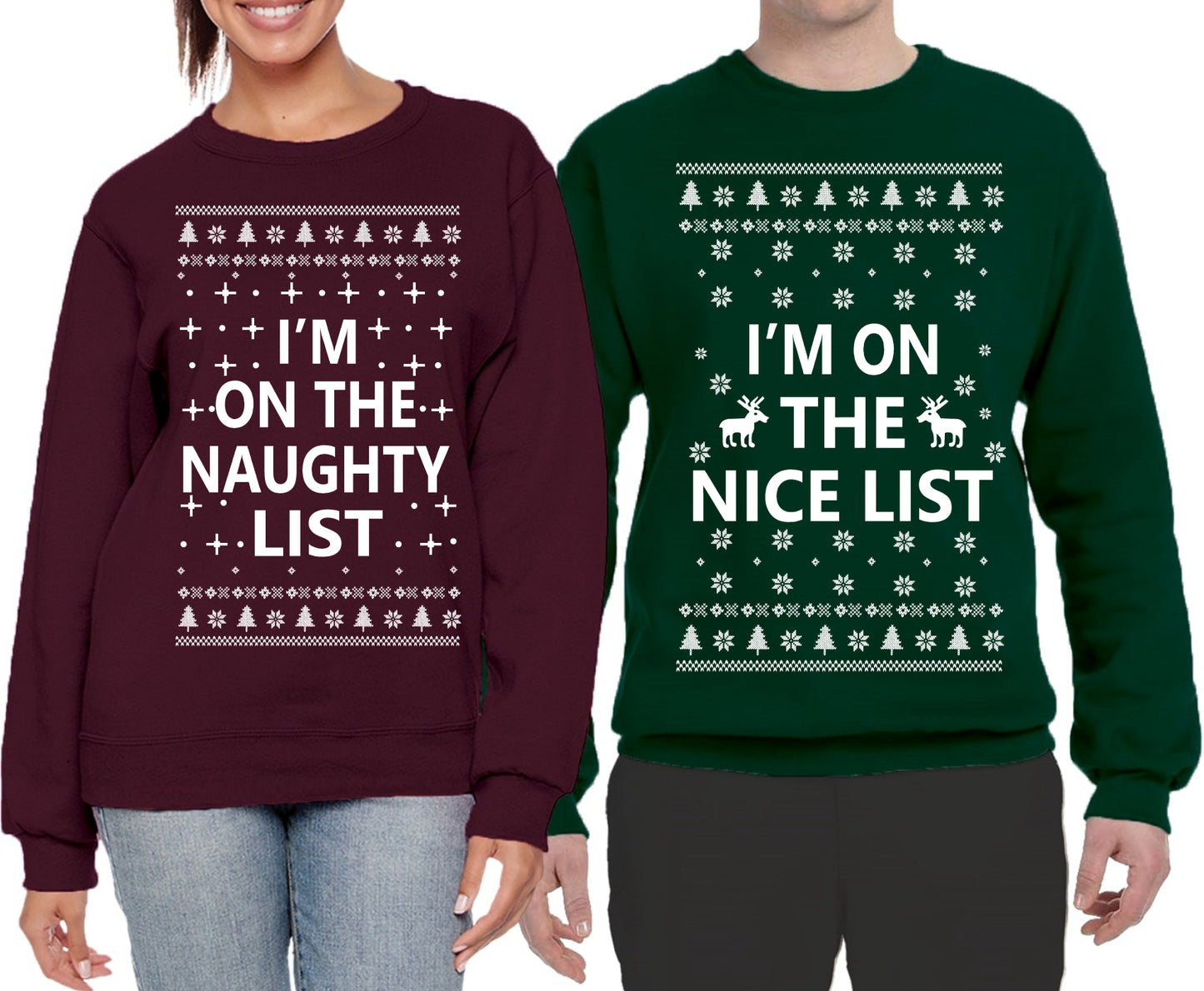 Im on the Naughty Nice List Matching Couples Crewneck Sweater
