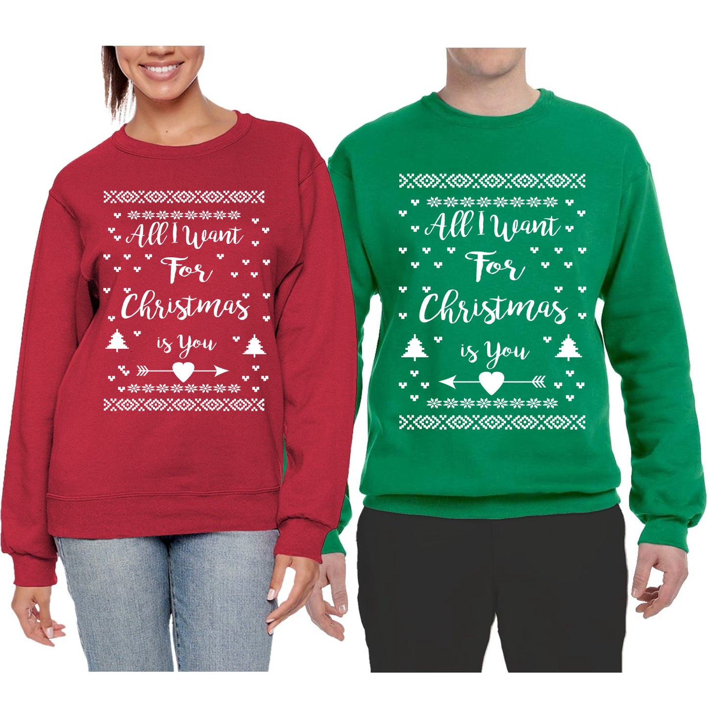 All I Want for Christmas Is You Couples Matching Couples Crewneck Sweater