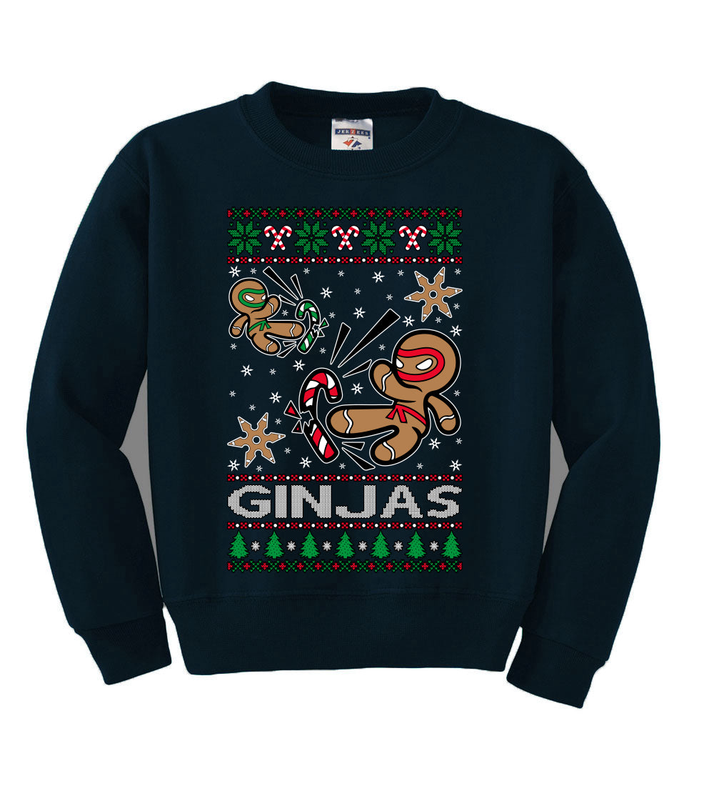 Ginjas Gingerbread Ninjas Christmas Unisex Boys Girls Crewneck Graphic Sweatshirt