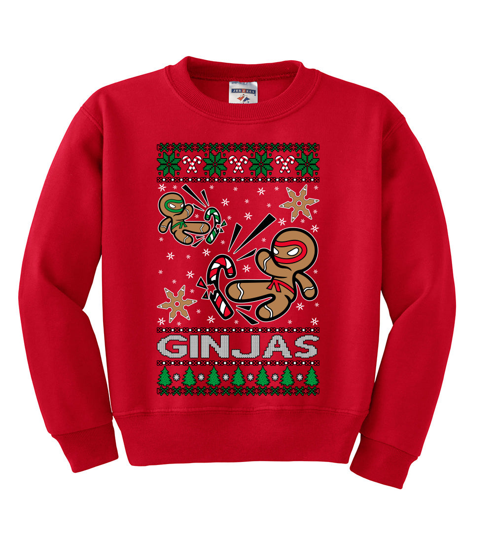 Ginjas Gingerbread Ninjas Christmas Unisex Boys Girls Crewneck Graphic Sweatshirt