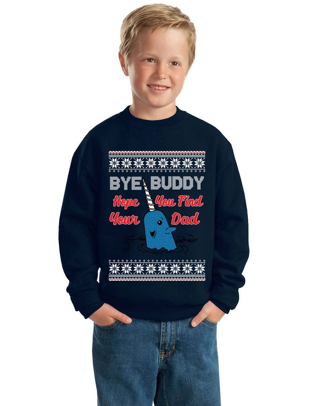 Hope You Find Your Dad Ugly Christmas Sweater Unisex Boys Girls Crewneck Graphic Sweatshirt