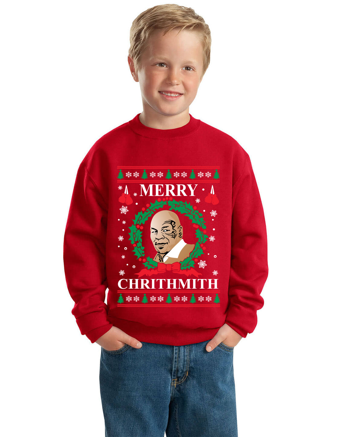 Merry Chrithmith Ugly Christmas Ugly Christmas Sweater Boys Crewneck Graphic Sweatshirt