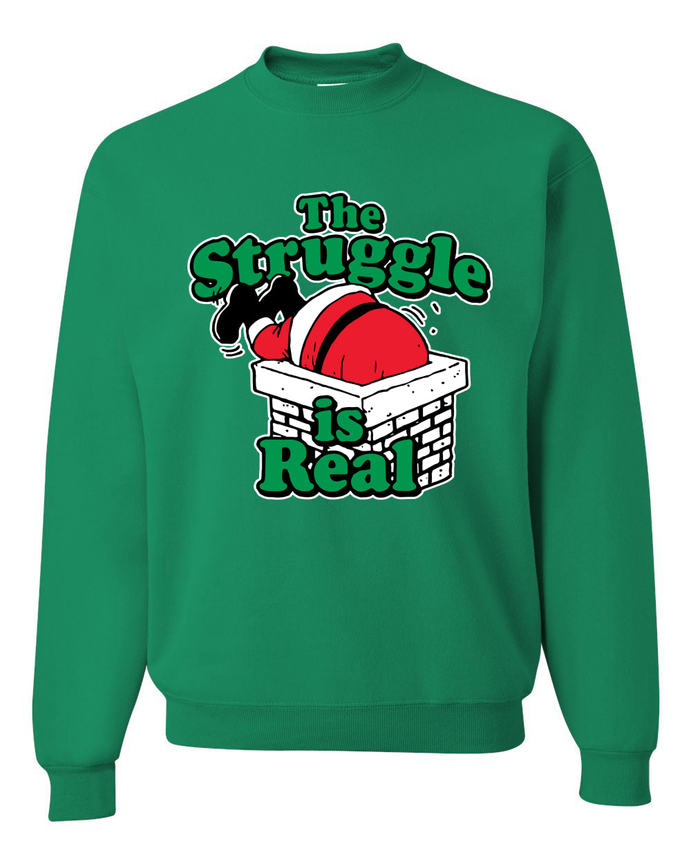 The Struggle is Real Xmas Ugly Christmas Sweater Unisex Crewneck Graphic Sweatshirt