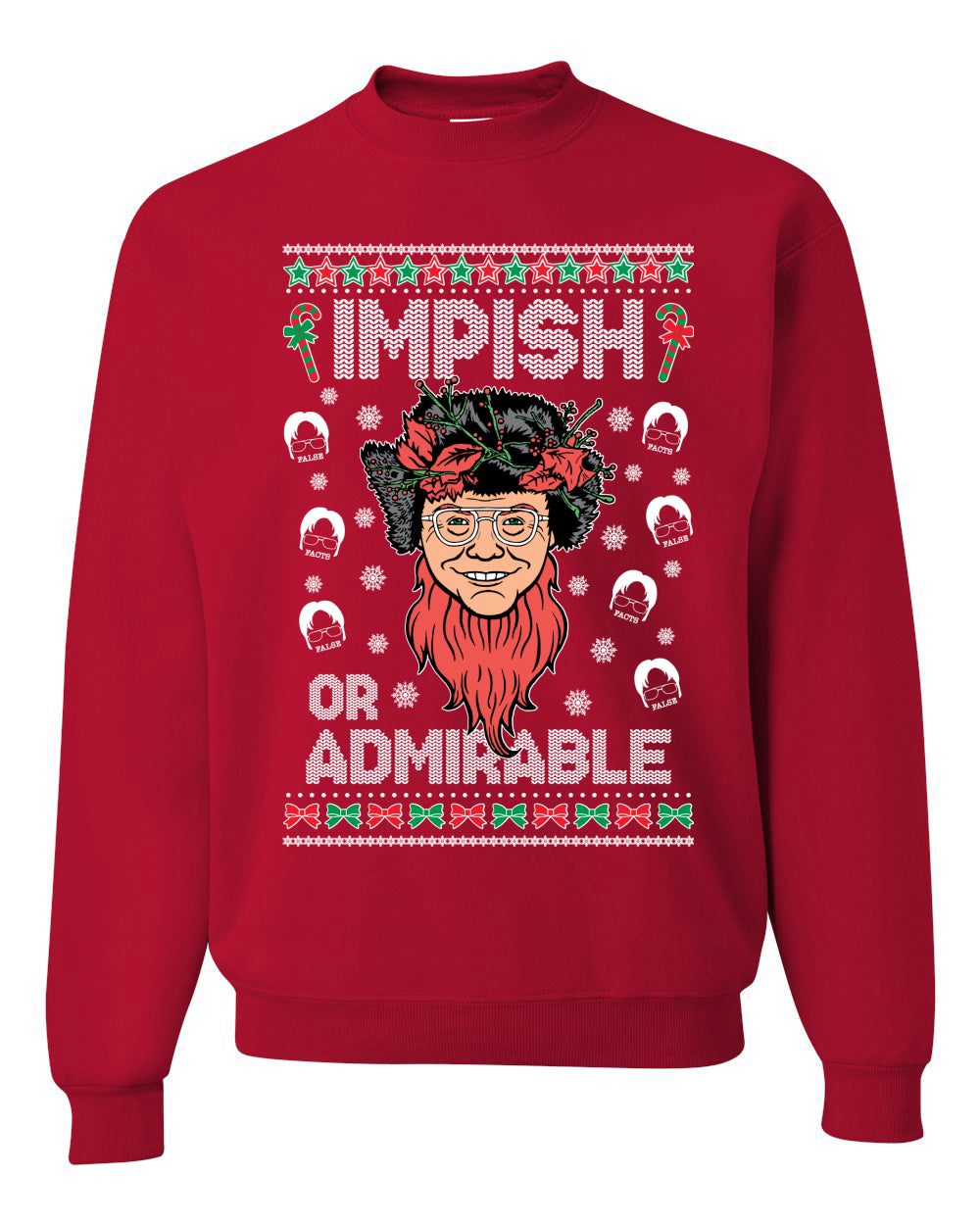 Impish or Admirable Dwight Schrute Ugly Christmas Sweater Unisex Crewneck Graphic Sweatshirt