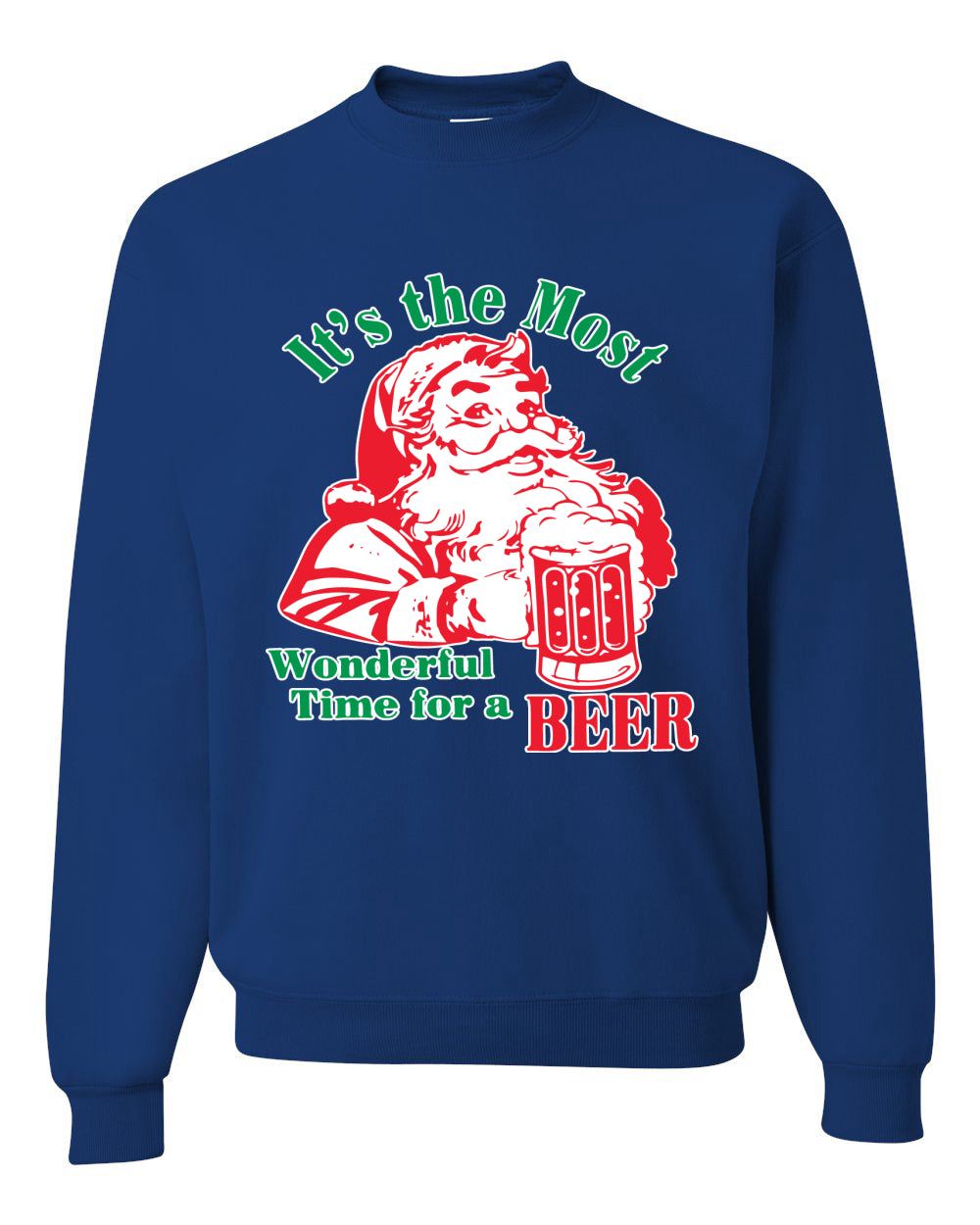 It is The Most Wonderful Time for a Beer Ugly Christmas Sweater Unisex Crewneck Graphic Sweatshirt
