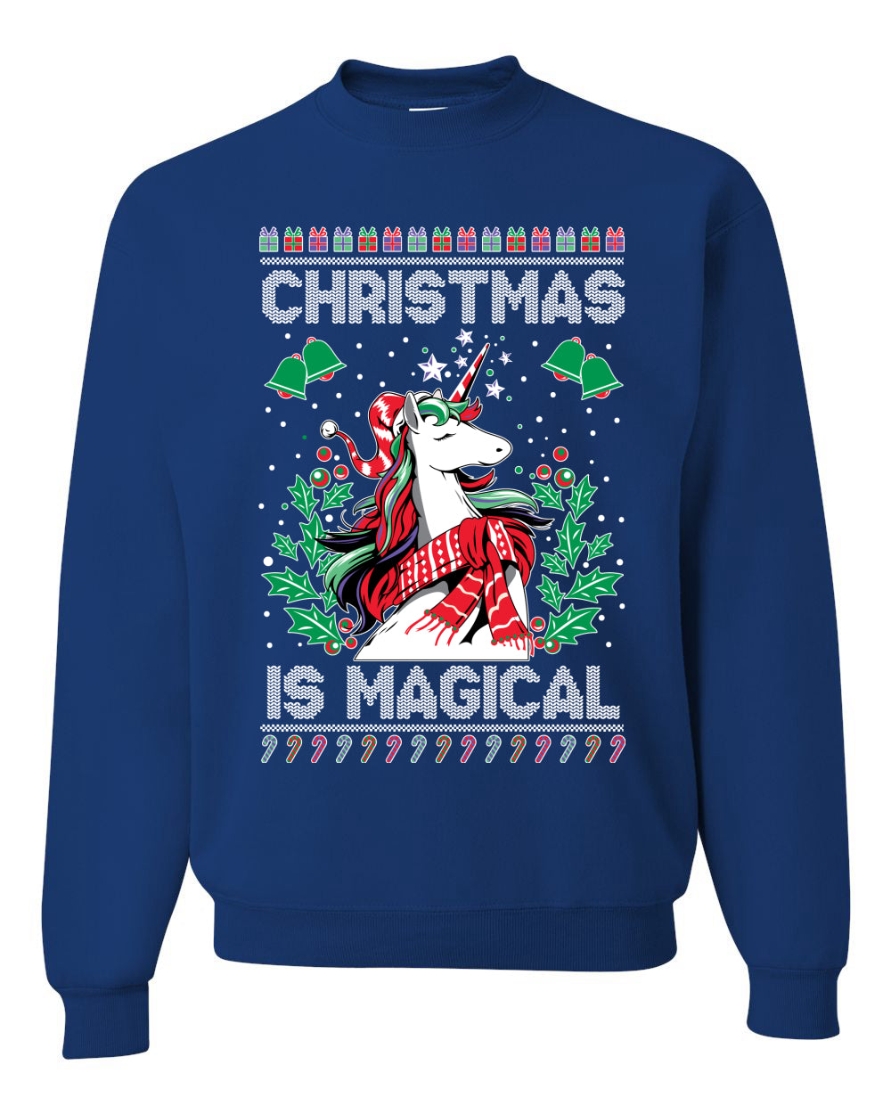 Christmas Is Magical Unicorn Christmas Unisex Crewneck Graphic Sweatshirt
