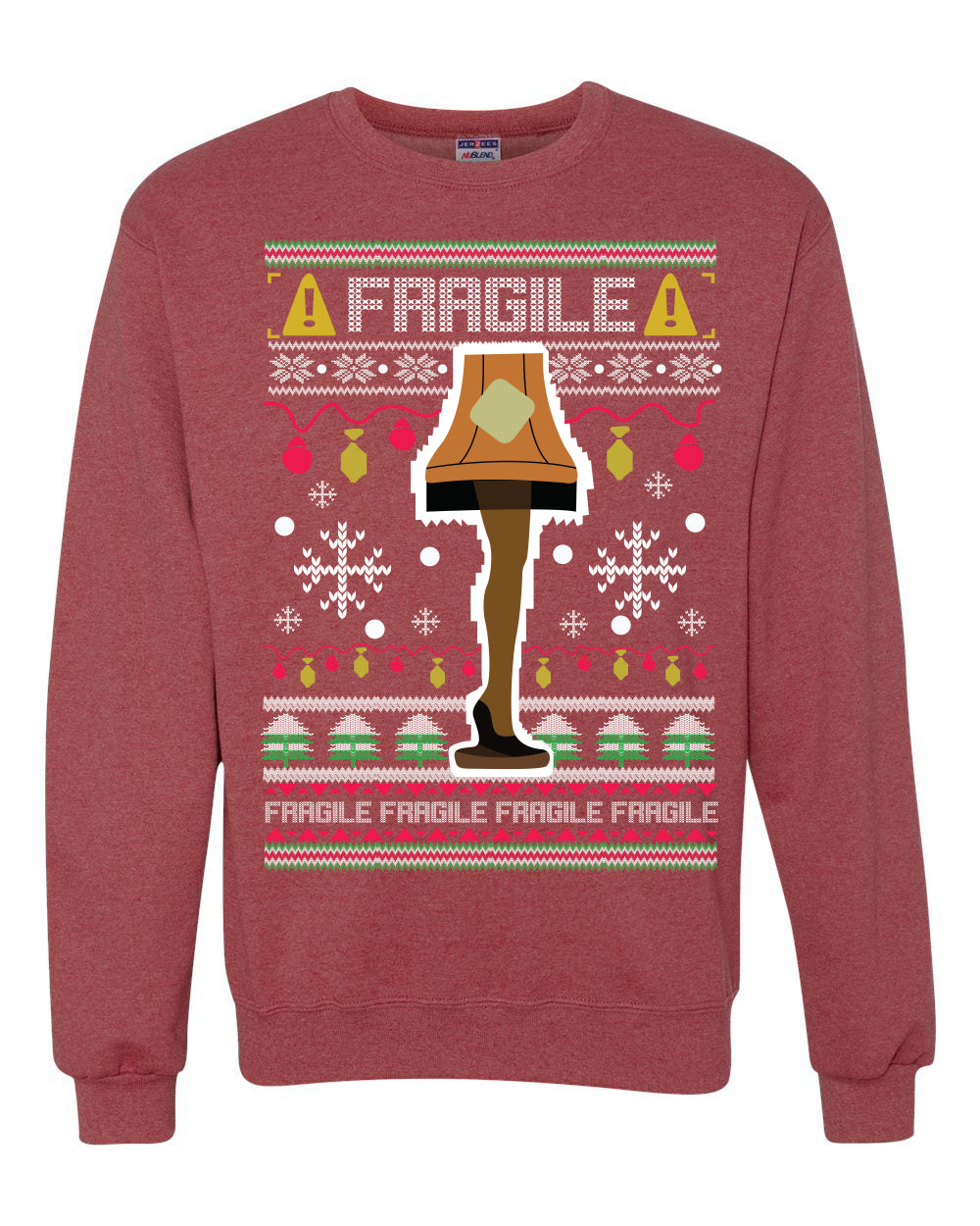 Fragile Leg Lamp Christmas Story Funny Xmas 80s Movie Christmas Unisex Crewneck Graphic Sweatshirt
