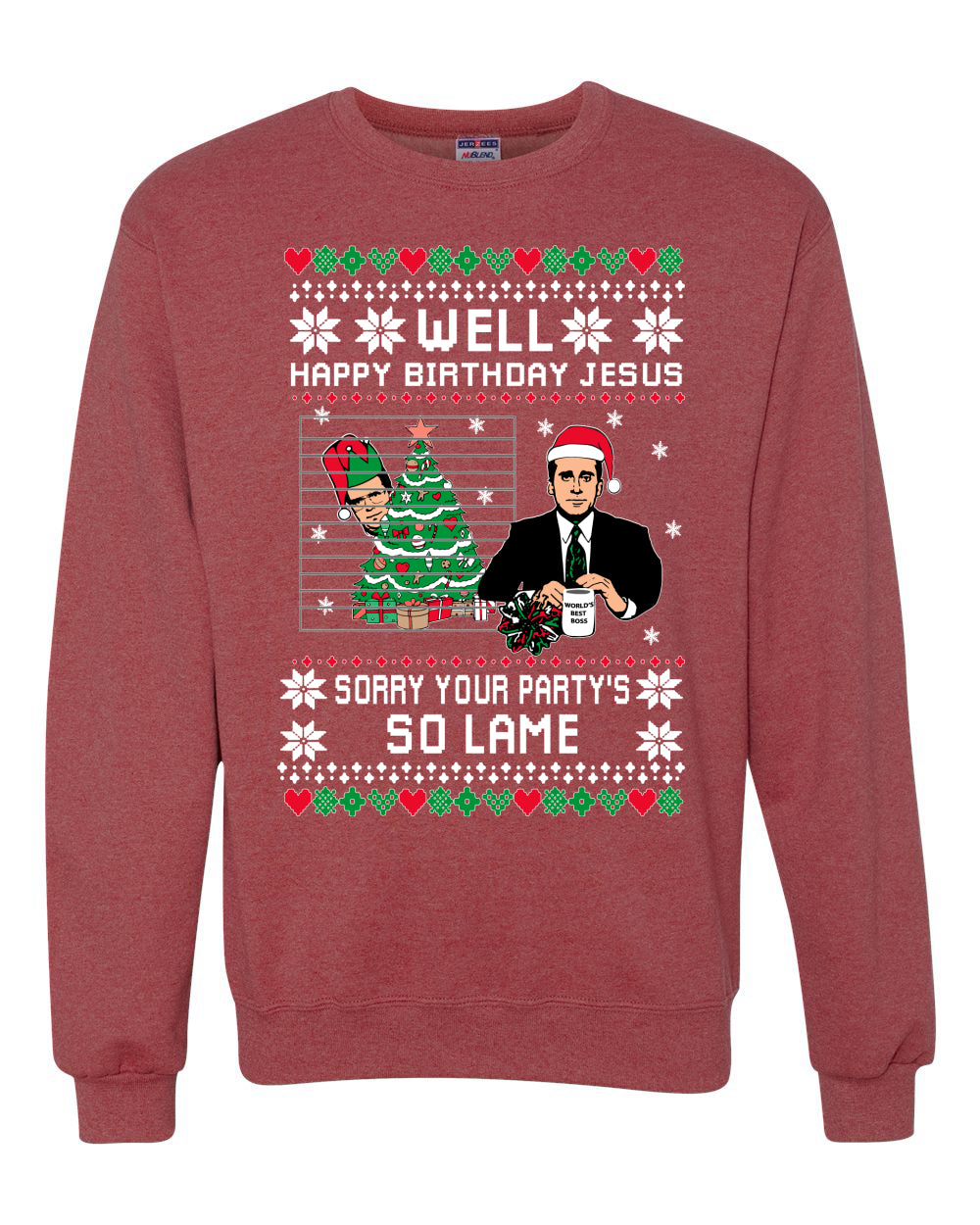 Well Happy Birthday Jesus Funny Quote Office Christmas Unisex Crewneck Graphic Sweatshirt