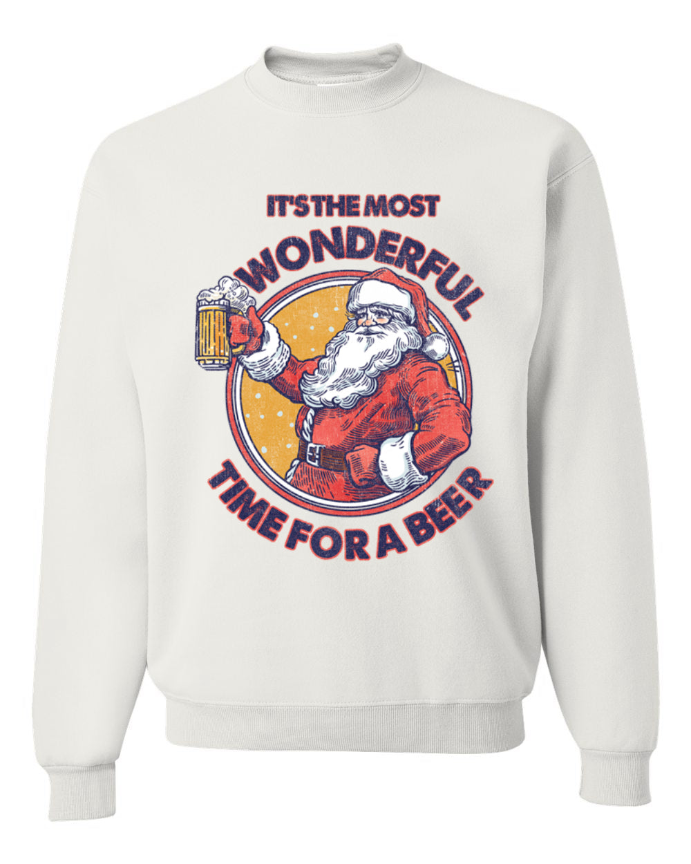 Santa It’s the Most Wonderful Time for a Beer Christmas Unisex Crewneck Graphic Sweatshirt